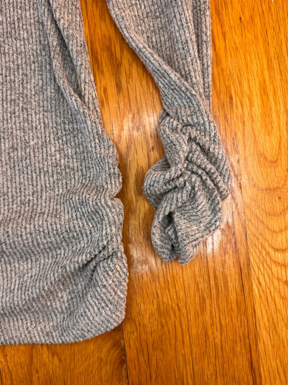 PinkBlush Gray Ribbed Maternity Top - Picture 3 of 5